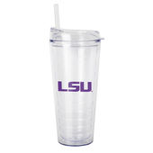 Logo Brands Lsu 22Oz Flipside Dbl Wall Clear Tumbler 162-Pd22ct-34 Lsu Tigers