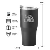 Logo Brands Lsu 30Oz Etch Powder Coat Tumbler 162-S30pt-Blk-9 Lsu Tigers