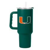 Logo Brands Miami 40Oz Flipside Powder Coat Tumbler 169-S40ptc-34 Miami Hurricanes