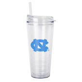 Logo Brands North Carolina 22Oz Flipside Dbl Wall Clear Tumbler 185-Pd22ct-34 North Carolina Tar Hee