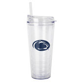 Logo Brands Penn State 22Oz Flipside Dbl Wall Clear Tumbler 196-Pd22ct-34 Penn State Nittany Lions