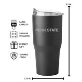 Logo Brands Penn State 30Oz Etch Black Powder Coat Tumbler 196-S30pt-Blk-9 Penn State Nittany Lions