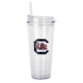 Logo Brands South Carolina 22Oz Flipside Dbl Wall Clear Tumbler 208-Pd22ct-34 South Carolina Gamecoc