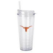 Logo Brands Texas 22Oz Flipside Dbl Wall Clear Tumbler 218-Pd22ct-34 Texas Longhorns