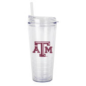 Logo Brands Texas A&M 22Oz Flipside Dbl Wall Clear Tumbler 219-Pd22ct-34 Texas A&M Aggies