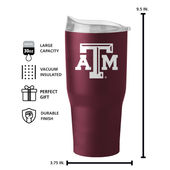 Logo Brands Texas A&M 30Oz Flipside Powder Coat Tumbler 219-S30pt-34 Texas A&M Aggies