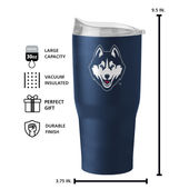 Logo Brands Uconn 30Oz Flipside Powder Coat Tumbler 226-S30pt-34 Connecticut Huskies