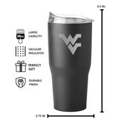 Logo Brands West Virginia 30Oz Etch Powder Coat Tumbler 239-S30pt-Blk-9 West Virginia Mountaineers