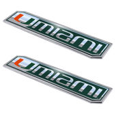 Fan Mats University Of Miami Embossed Truck Emblem 2-Pk 169-F130.2 Miami Hurricanes