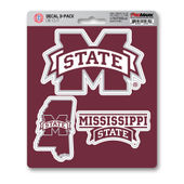 Fan Mats Mississippi State University Decal 3-Pk 177-F602.3 Mississippi State Bulldogs