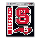 Fan Mats Nc State University Decal 3-Pk 186-F602.3 North Carolina State Wolfpack
