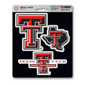 Fan Mats Texas Tech University Decal 3-Pk 220-F602.3 Texas Tech Red Raiders