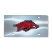 Fan Mats University Of Arkansas Chrome Diecast License Plate 108-F114-Crm Arkansas Razorbacks