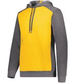 Adult Three-Season Fleece Athletic Pullover 3 Panel Hoodie GOLD/CARBON HEATHER Primary