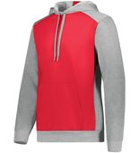 Adult Three-Season Fleece Athletic Pullover 3 Panel Hoodie SCARLET/GREY HEATHER Primary