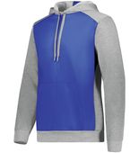 Adult Three-Season Fleece Athletic Pullover 3 Panel Hoodie ROYAL/GREY HEATHER Primary