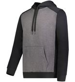 Adult Three-Season Fleece Athletic Pullover 3 Panel Hoodie CARBON HEATHER/BLACK Primary
