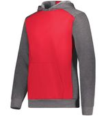 Youth Three-Season Fleece Athletic Pullover 3 Panel Hoodie SCARLET/CARBON HEATHER Primary
