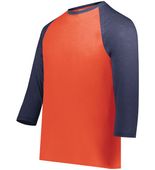 Youth Crew Neck Gameday Vintage 3/4 Raglan Sleeves Tee ORANGE HEATHER/NAVY HEATHER Primary