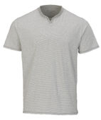 Boxercraft Striped V-Notch Tee BM2401 OXFORD HTHR-WHI Primary