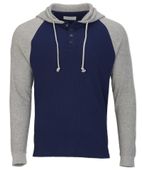 Boxercraft Men's Waffle Knit Pullover Hoodie BM3702 NAVY/OXFORD Primary