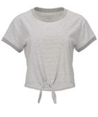 Boxercraft Striped Tie Front Tee BW2107 OXFORD HTHR-WHI Primary