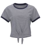 Boxercraft Striped Tie Front Tee BW2107 NAVY WHITE Primary