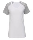 Boxercraft Color Blocked V-Neck Tee BW2204 WHITE Primary