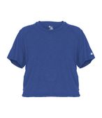 Badger Ladies Tri-Blend Crop Tee 496300 ROYAL HEATHER (BA) Primary