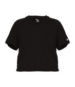 Badger Ladies Tri-Blend Crop Tee 496300 BLACK Primary
