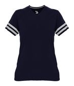 Badger Ladies Tri-Blend Fan Tee 496700 NAVY/OXFORD (BA) Primary