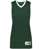 Alleson Ladies Single-Ply Basketball Jersey 539JW FOREST/WHITE (BA) Primary