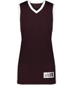 Alleson Ladies Single-Ply Basketball Jersey 539JW MAROON/WHITE (BA) Primary