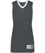 Alleson Ladies Single-Ply Basketball Jersey 539JW GRAPHITE/WHITE (BA) Primary