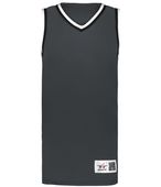 Alleson Youth Retro Basketball Jersey A53000 GRAPHITE/BLACK/WHITE (BA) Primary