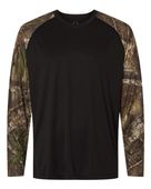 Unisex Realtree Performance Colorblocked Long Sleeve T-Shirt RT3104 CAMO/ BLACK Primary