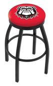 Univ of Georgia Bulldog Flat Ring Blk Bar Stool