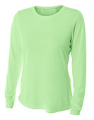 A4 Women's Long Sleeve Performance Crew Shirt NW3002 LIGHT LIME Primary