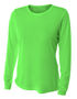 A4 Women's Long Sleeve Performance Crew Shirt NW3002 SAFETY GREEN Primary