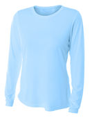 A4 Women's Long Sleeve Performance Crew Shirt NW3002 SKY BLUE Primary