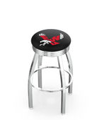 Eastern Washington U Ribbed Blk/Chrome Bar Stool