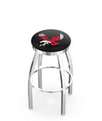 Eastern Washington U Flat Ring Chrome Bar Stool