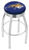 Montana St Univ Ribbed Ring Blk/Chrome Bar Stool