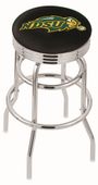 North Dakota St U Ribbed Double-Ring Bar Stool Blk