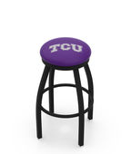 Holland TCU Flat Blk/Chrome Ring Bar Stool