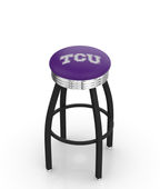 Holland TCU Ribbed Ring Black or Chrome Bar Stool