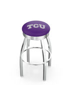 Holland TCU Ribbed Ring Black or Chrome Bar Stool