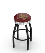 Texas State Univ Ribbed Ring Blk/Chrome Bar Stool