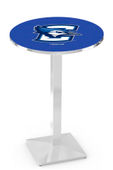 Creighton Univ Blk/Chrome Square Base Pub Table