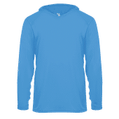 Badger Sport Adult/Youth B-Core LS Hood Tee COLUMBIA BLUE Front